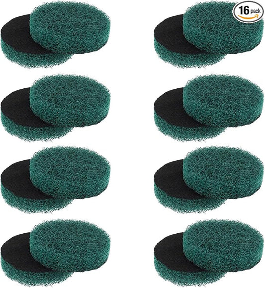 16pcs Kitchen Pads Power Scrubber Pads Set Electric Scrubber Replacement Scouring Pads fit for Dremel Versa Scouring Pads,Green