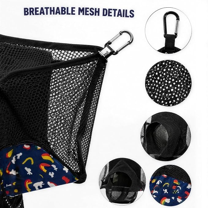 Ferret Ball Pit Hammock, Hanging Ferret Bed Cage Toy with Tunnel Compatible, Mesh Ferret Accessories for Small Animals, No Balls Included