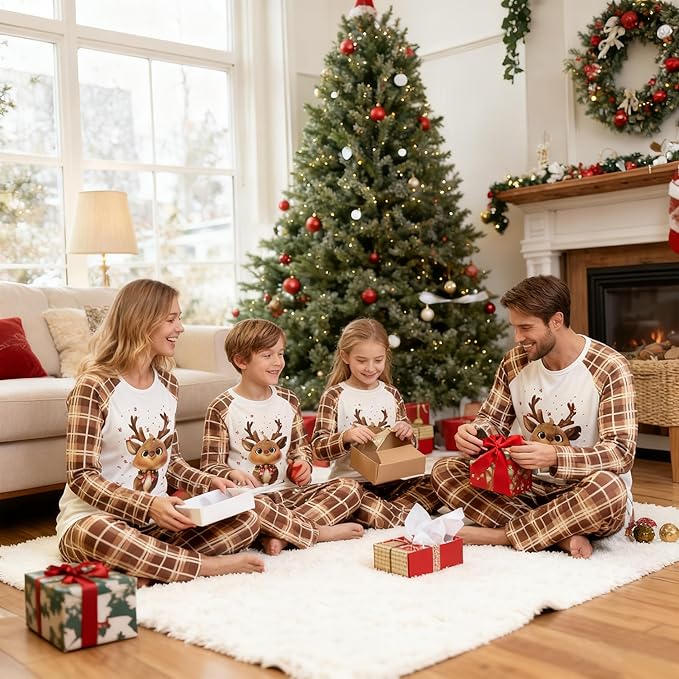 WephuPSho Christmas Family Matching Pajamas, Festive Xmas Jammies Sets for the Whole Family, Holiday Pjs Christmas