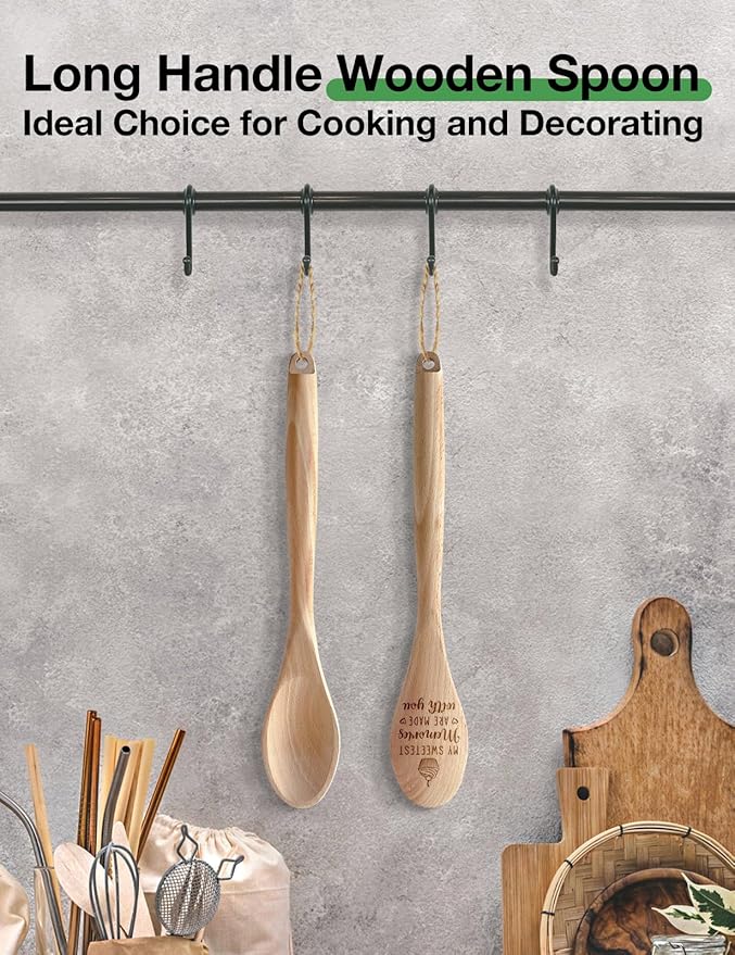 My Sweetest Memories Are Made with You Funny Wooden Spoons for Cooking, Salad Mixing Stir Serving Spoon, Kitchen Accessories Valentine's Day Gifts for Woman Men Husband Wife