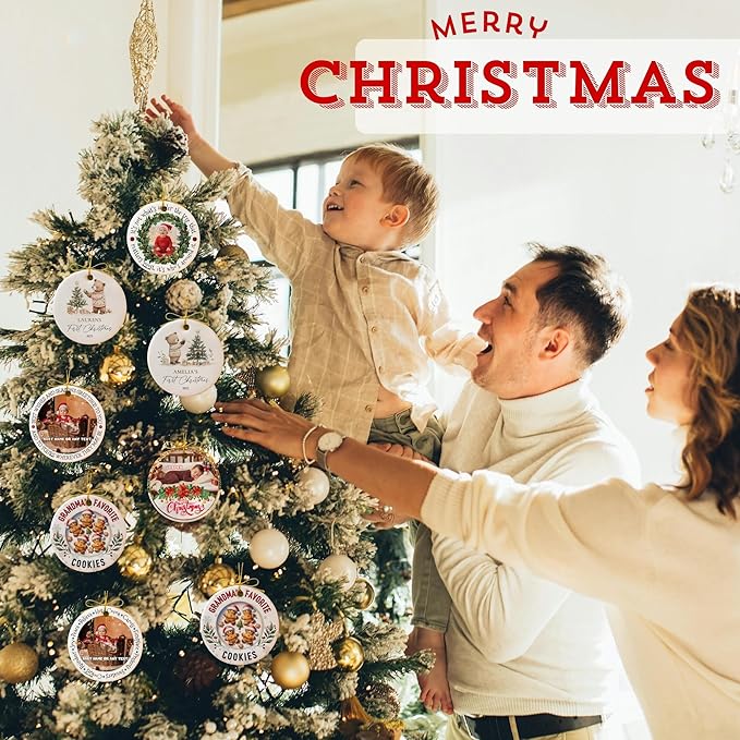 Personalized Gingerbread Christmas Ornaments for Family of 4, Custom 2025 Christmas Ornament with Names, Idea, Unique Xmas Tree Hanging Decoration