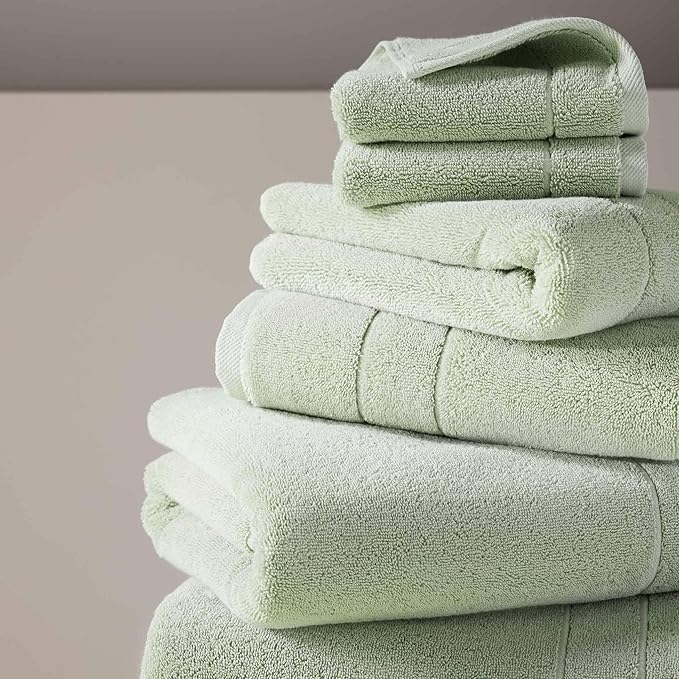 Brooklinen Super-Plush Turkish Cotton Bath Towel Set - 2 Bath Towels + 2 Hand Towels Cotton, 820 GSM, Highly Absorbent, Machine Washable, Perfect for Home & Bathroom (Aloe Green)