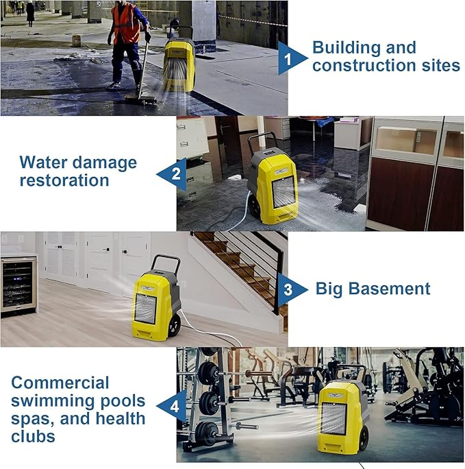 ALORAIR Storm Pro Commercial Dehumidifier 180 PPD, LGR Portable Dehumidifier with Pump, cETL Listed, 8 Years Warranty, LCD Display, for Clean-Up, Flood, Moisture