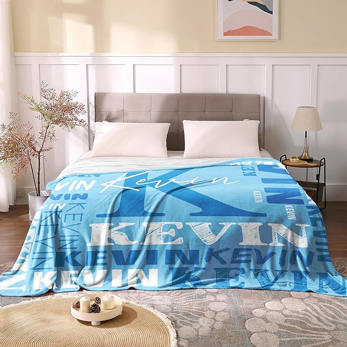 Personalized Blankets for Teen Girls Boys - Printed in USA, Custom Blanket with Kids Names, Ultra-Soft Flannel Monogrammed Baby Throws Blankets, Customized Christmas Brithday Gifts for Adults