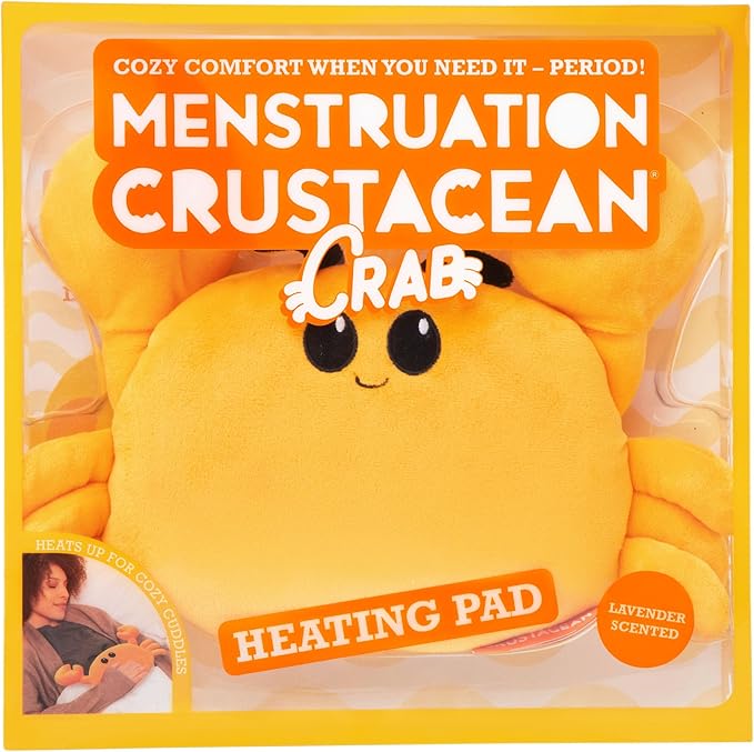 Menstruation Crustacean Crab by Relatable, Microwavable Heating Pad for Period Cramps, Easter Basket Stuffer Plushie, Easter Gift Ideas for Teens and Women, Includes 1 Lavender Scented Heating Pad