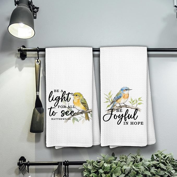Bird Gifts Kitchen Towels, Christian Friendship Birds Gifts for Lovers Women, Christian Birds Birder Dish Towels for Kitchen,Friendship Bird Bathroom Hand Towels Decorative Set of 4 Dish Cloths