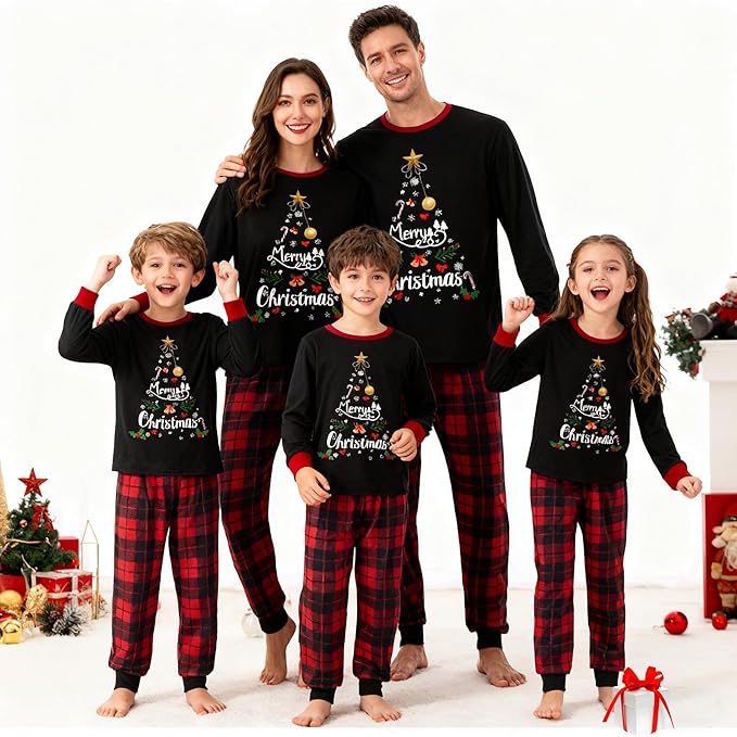 WephuPSho Christmas Family Matching Pajamas, Festive Xmas Jammies Sets for the Whole Family, Holiday Pjs Christmas