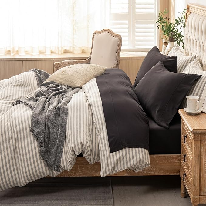 PURE ERA Jersey Knit 4pc Bed Sheet Set 100% T-Shirt Cotton Super Soft Comfy Breathable Fits Mattress Up to 20" Extra Deep Pocket (Solid Deep Brown, King)