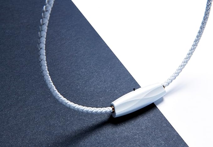 Airvida M1 Ionic Wearable Air Purifier (White-19.6 inches) – Up to 99% Pollutant Removal Rate, Stylish & Lightweight with 3 Modes, Titanium Necklace & Clip, Silent Operation, 20g