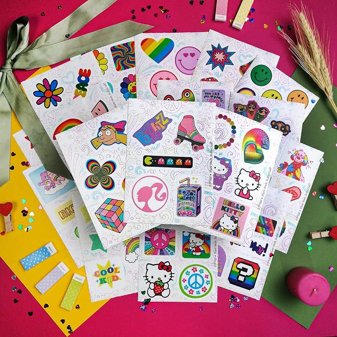 BulbaCraft BulbaCraft 100Pcs Indie Stickers Aesthetic, Kidcore Stickers, 90s & 2000s Laptop Decals, Y2K Decals, Indie Stuff, Gifts for Women & Men