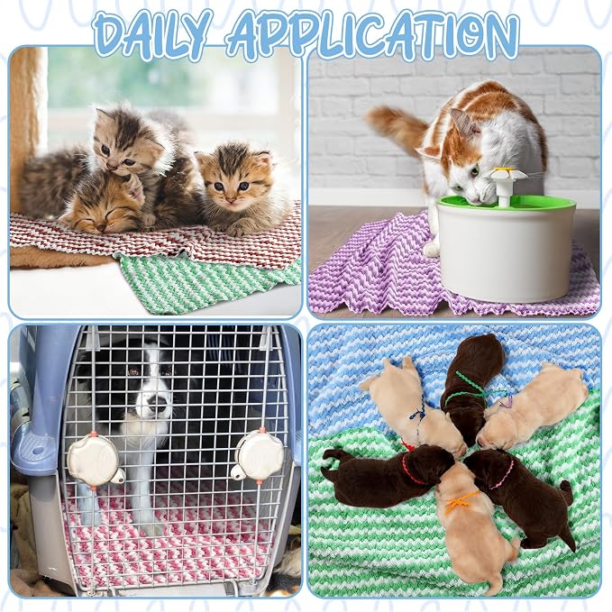 Hahafelt 5 Pcs Waterproof Guinea Pig Fleece Bedding Blankets Absorbent Guinea Pig Cage Liner Washable Small Animal Pee Pad Reusable Pet Blanket Wash Cloth Bedding Mat Pad (Multi Colors,18 x 24 Inch)