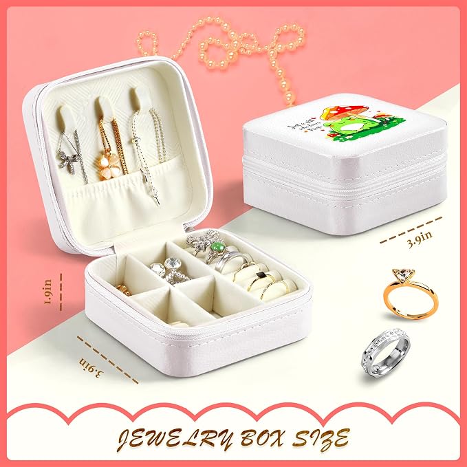 Frog Jewelry Box, Gifts For Kids Teens Girls, Frog Lovers Stuff Items Accessories Things Merchandise Decor Merch, Travel Ring Earrings Necklace Organizer Holder!
