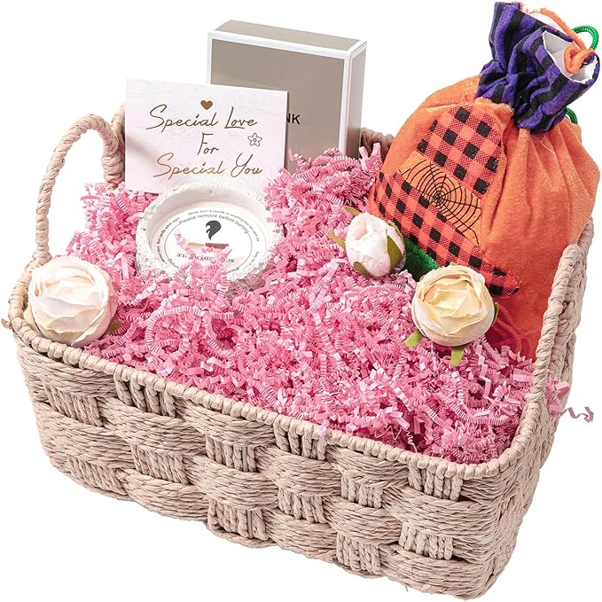 Mefleet 1/2 LB Crinkle Cut Paper Shred Filler 8 oz Light Pink Crinkle Shredded Paper for Gift Box - Gift Basket Bag Filler - Grass Cushion Stuffing for Valentine's Day, Birthday Packaging Wrapping