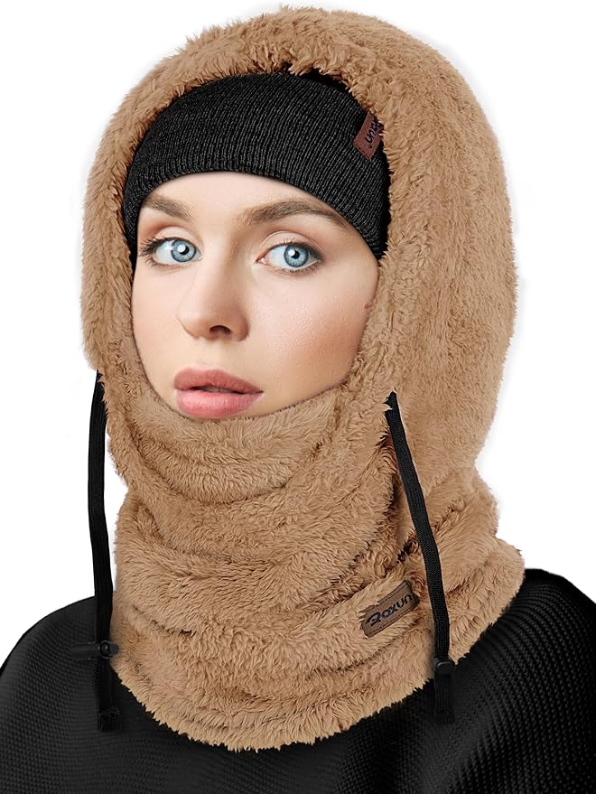 Ski Mask Fleece Balaclava, Windproof Face Mask Winter Warm Neck Cover Hat Hood for Men Women