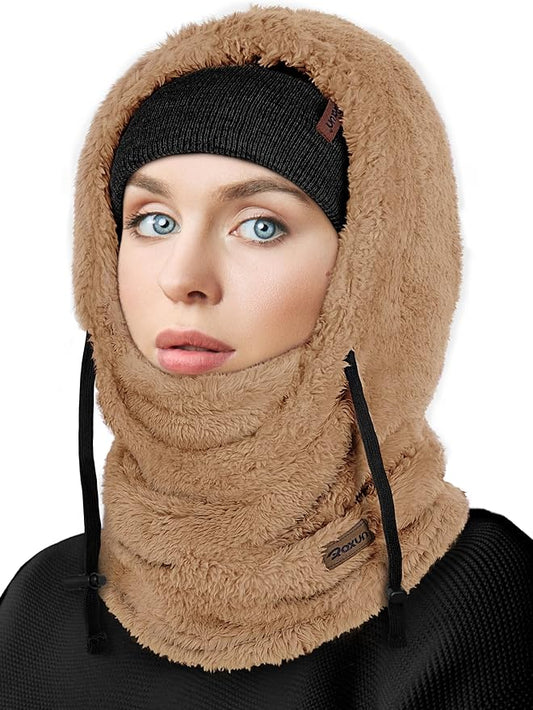Ski Mask Fleece Balaclava, Windproof Face Mask Winter Warm Neck Cover Hat Hood for Men Women