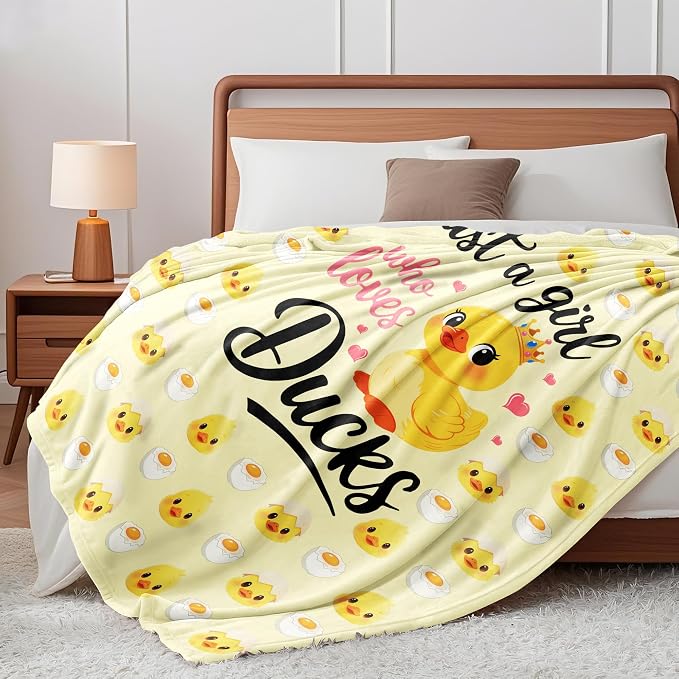 Duck Blanket Gifts for Duck Lovers Soft Flannel Ducks Throw Blanket Room Decor Merch Stuff for Girl Women 50"X40"