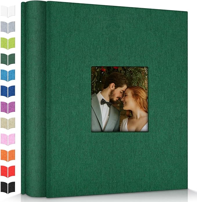 Photo Album 4x6 with 600 Pockets,Slip-in Picture Albums,Linen Cover Memory Book with Front Window,White Page Vertical Photo Book for Wedding,Family,Anniversare,Baby,Vacation