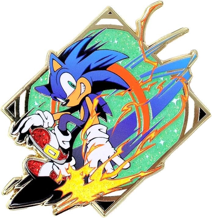Sonic the Hedgehog Blind Bag Enamel Pin – Speed Stamp Series Mystery Collectible (Officially Licensed, Zen Monkey Studios)