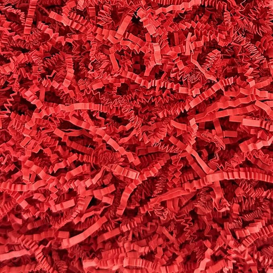 Bobobag - 1LB Crinkle Cut Paper Shred Filler Recyclable Gift Wrap Confetti Raffia Grass Shred Paper for Easter Baskets Filler Creative Eggs Decor (Red)