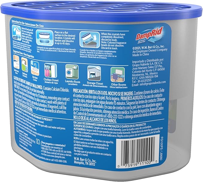 DampRid Fresh Scent Disposable Moisture Absorber, 10.5 oz., 3 Pack - Attracts & Traps Excess Moisture, Eliminates Musty Odors, Creates Fresher, Cleaner Air, White