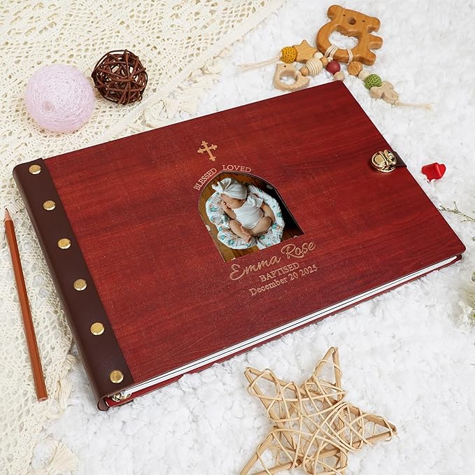 Personalized Baby Photo Album，Baby First Year Book for Boys Girls，Baby Memory Book from Pregnancy to Age 5，Scrapbook Album Baby Keepsake Gifts