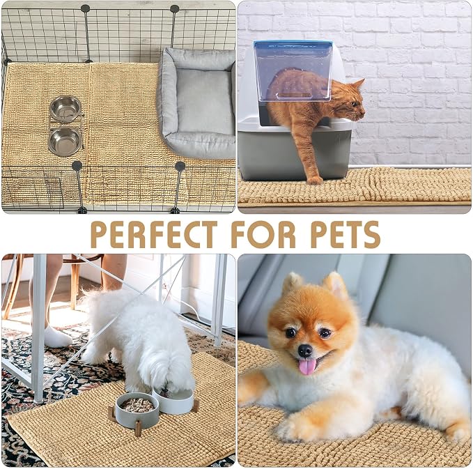 Amylove 4 Pcs Guinea Pig Cage Liner 16 x 24 Inch Washable Chenille Pee Pads Pet Dog Cat Bedding Training Mat Reusable for Small Animals Puppy Bunny Hamster Chinchilla