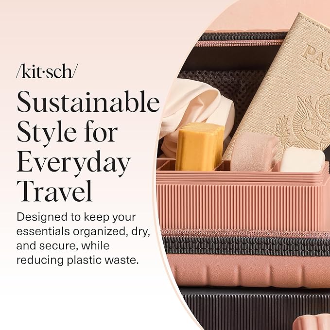 Kitsch 4-Compartment Travel Soap Case – Bar Soap Holder & Organizer, Travel Case for Bars – TSA-Approved – Lightweight, Durable, Leak-Proof, Made from Recycled Plastic – Terracotta