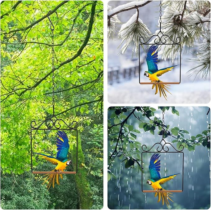 Hummingbird Swings and Perches 6.7x5.1in Humming Bird Swing | Hummingbird Perch for Hanging Indoor Outdoor Trunk Lawn Patio Garden