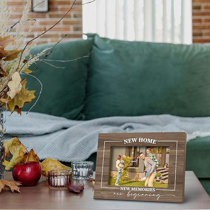 FONDCANYON New Home Memories Housewarming Picture Photo Frame, First Home Gifts (5x7 Inch Photo) (Color-4)