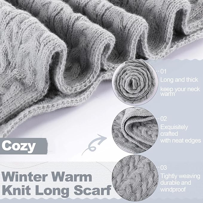 Geyoga 6 Pcs Winter Warm Set for Women Warm Beanies Hats Touchscreen Gloves Long Scarf Ear Muffs Socks Winter Gifts for Women