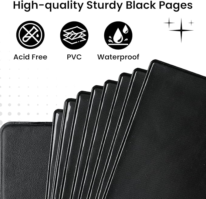 Lifting Small Photo Album 4x6 Holds 40 Photos with Customizable Cover，Mini Leather Picture Album Book for Wedding，Family，Baby Memories (Black)