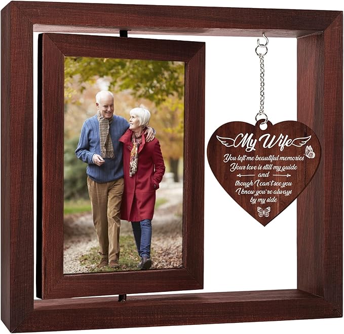Vetbuosa Memorial Picture Frame for Loss of Wife - Sympathy and Bereavement Gift - Remembrance Funeral Condolence - Fits 4x6 In Photo