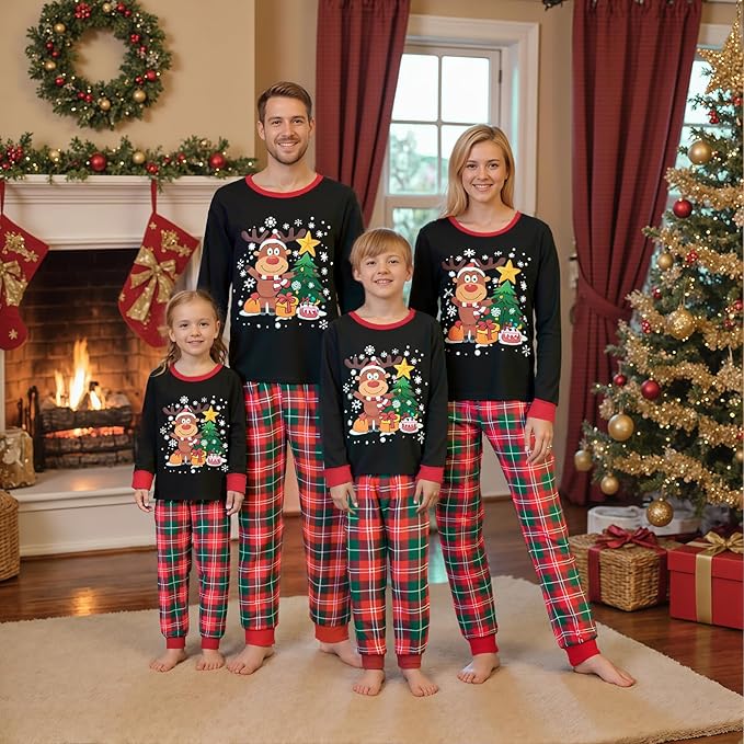 WephuPSho Christmas Family Matching Pajamas, Festive Xmas Jammies Sets for the Whole Family, Holiday Pjs Christmas