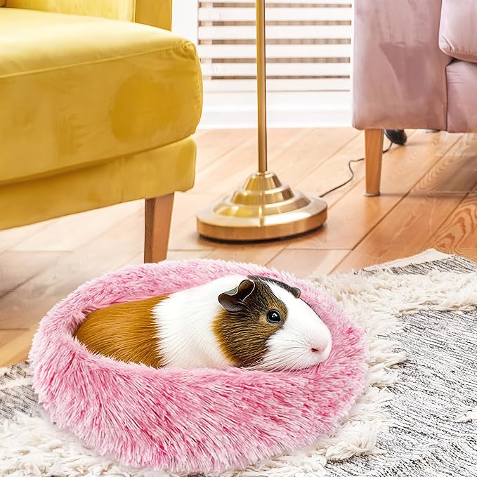 PETKNOWS 2 Pack Guinea Pig Beds Warm Winter Hamster Small Animal Bed | Thickened Plush and PP Cotton Fabric, Guinea Pig and Hamster Bed, Keeping Warm and Safe, 30cm Size with Inner Cushion