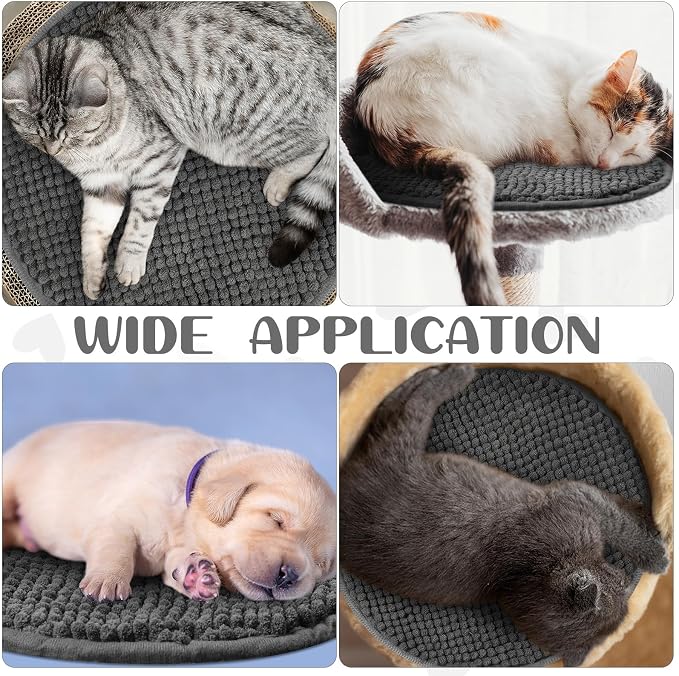 Amylove 4 Pcs Guinea Pig Cage Liner 12 Inch Round Washable Chenille Pee Pads Pet Dog Cat Bedding Training Mat Reusable for Small Animals Puppy Bunny Hamster Chinchilla