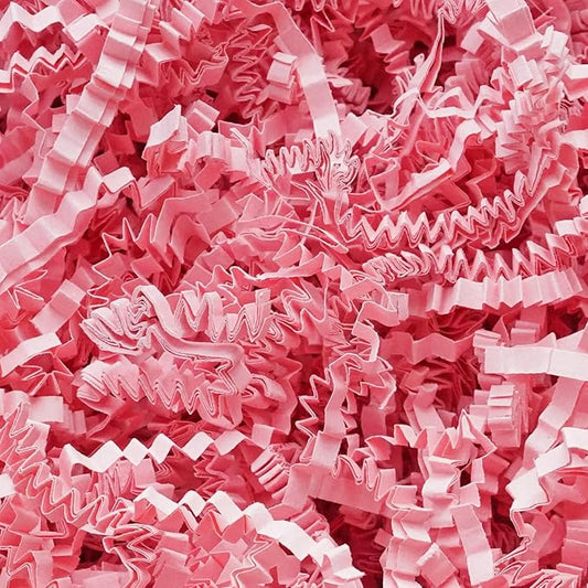 Bobobag - 1LB Crinkle Cut Paper Shred Filler Recyclable Gift Wrap Confetti Raffia Grass Shred Paper for Easter Baskets Filler Creative Eggs Decor (Pink)
