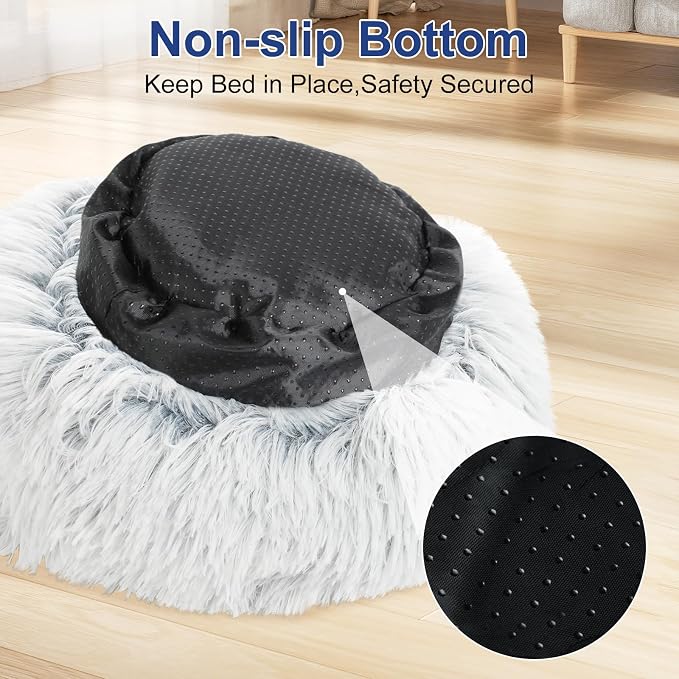 Guinea Pig Hideout, Doughnut Guinea Pig Bed, Hamster Rabbit Bunny Bed(Grey) | Washable Hamster Rabbit Bunny Bed with Hooded Cover, Calming Round Cave Beds for Small Animal Bunny Rabbit Hideout
