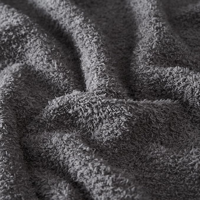 CYMULA Knit Throw Blanket for Couch Dark Grey-Super Soft Lightweight Plush Fuzzy Fluffy Cozy Blankets and Throws for Sofa Bed, 50x60 inches