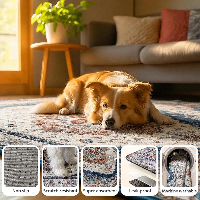 Washable Pee Pads for Dogs, Reusable Puppy Potty Training Pads, Ultra-Absorbent Thick Waterproof Leak-Proof Non-Slip Pads & Mat for Crate, Playpen, Floor, Whelping & Housebreaking , 2 Pack 18"x24"