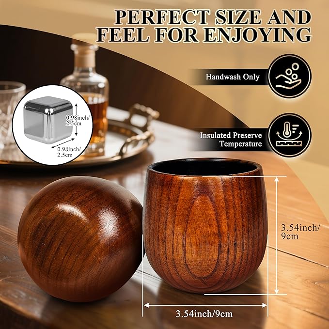 Charred Wooden Bourbon Drinking Glass, Whiskey Grail, Bourbon Gifts for Men, Finished Wooden Old Fashioned Glass, Great Whiskey Gifts for Men, Dad