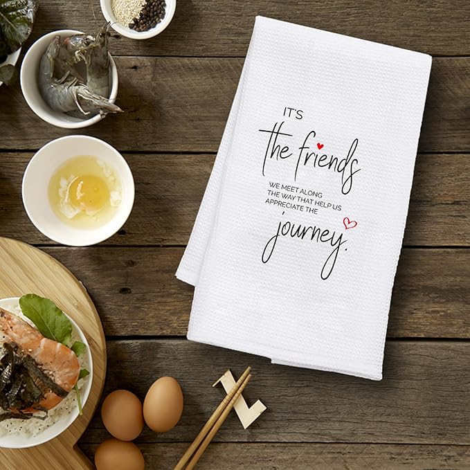 JINYO Friends Gifts Kitchen Towels, Gifts for Best Friend Hand Towels for Bathroom Kitchen Decor, Friendship Gift for Women Friends Decorative Dish Tea Towels, 16x24 Inch
