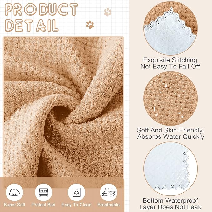 VitalCozy 10 Pcs Guinea Pig Cage Liners Washable Rat Bedding for Guinea Pigs Controlling Absorbent Waterproof Pee Pads Blanket for Rabbits Hamster Small Animal Chinchilla(Grid,18x24 Inch,Gray Coffee)