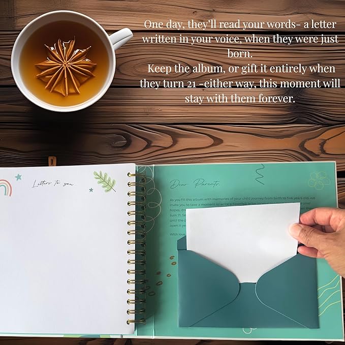 Little You – Baby Memory Book & Pregnancy Journal (120 Pages) – Newborn to 5 Years – Magnetic Gift Box + Photo Pockets + Letter to Open at 21 – Keepsake Album for Boys or Girls