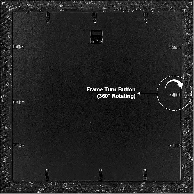17x17 Picture Frame Display 9 opening 4X6 Picture Frame Collage,Multi Photo Frame with Mat,Plexiglass,Wall Mount Decor,Black Wood Grain