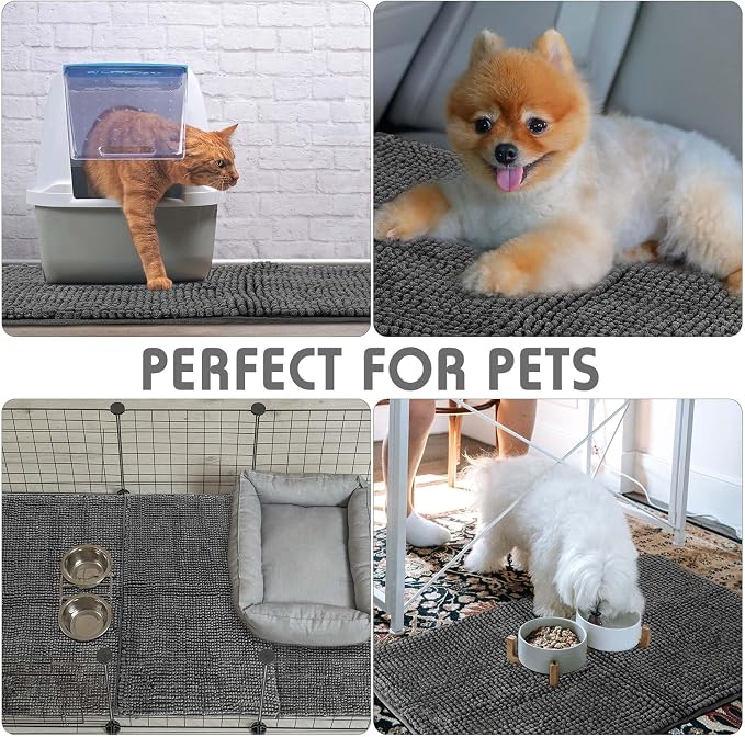 Amylove 4 Pcs Guinea Pig Cage Liner 14 x 28 Inch Washable Chenille Pee Pads Pet Dog Cat Bedding Training Mat Reusable for Small Animals Puppy Bunny Hamster Chinchilla