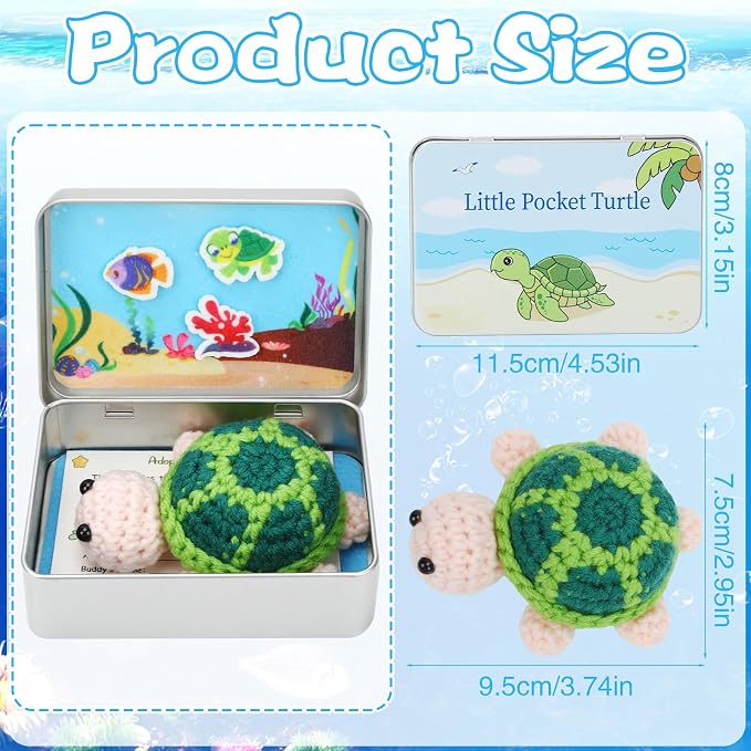Little Pocket Turtle Mini Turtle Tin Desk Gift Back to School Gift | Cute mini turtle in a pocket tin, a collectible desk gift for coworkers, friends and turtle lovers.