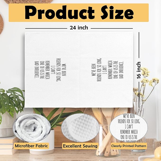 Funny Sarcastic Friend Gifts Kitchen Towels, Humorous Friendship Gifts Hand Towels for Bathroom, Long Distance Friendship Gifts Decorative Tea Towels Dish Towels,BFF Gifts, 16x24 Inch
