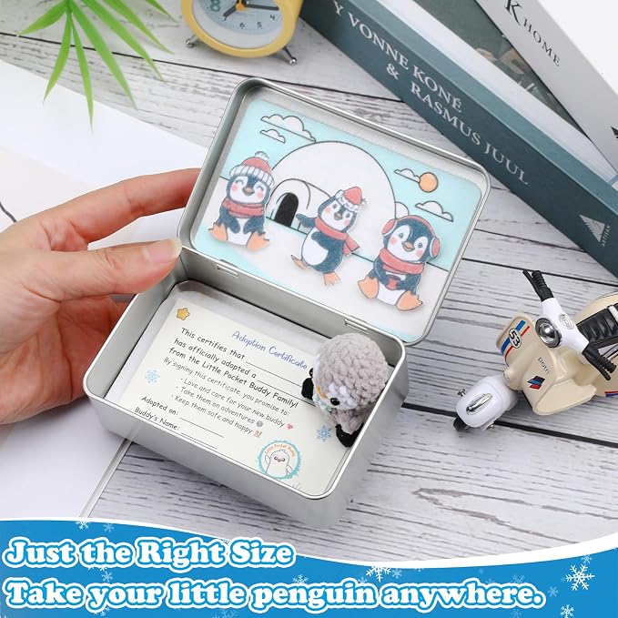 Little Pocket Penguin Mini pengy Penguin Gifts Travel Buddy | Cute mini penguin in a pocket tin, a collectible desk gift for coworkers, friends and penguin lovers