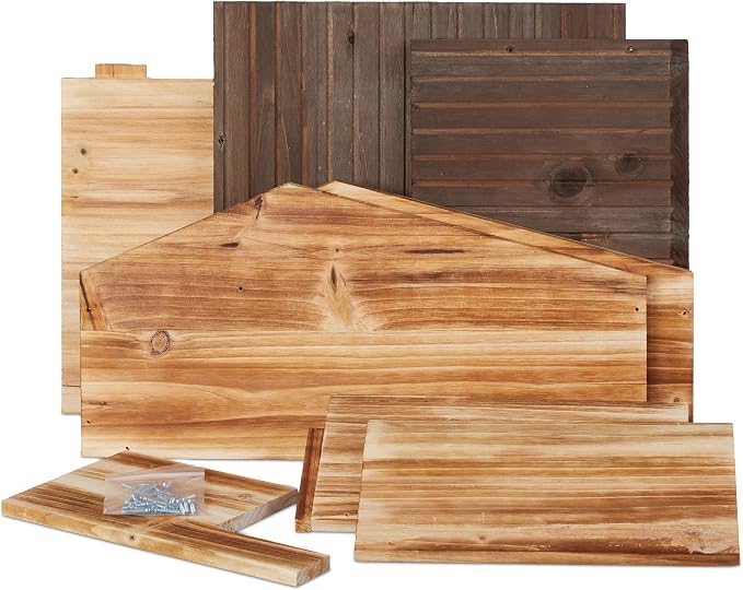 Relaxdays House, Wood, Hotel with Floor, 2 Chambers, Winter Quarters for Hedgehogs, Garden, HBT: 24 x 46 x 33.5 cm, Brown, 95% 5% Iron, 24x46x33,5 cm