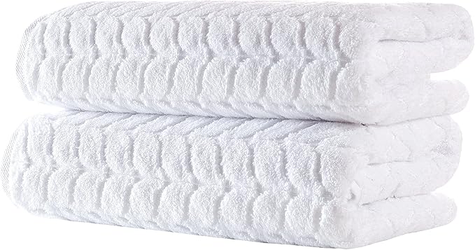Turkish Cotton Ultra-Soft Plush Absorbent Quick Dry Bathroom Towel Set, Made in Turkey (White, Bath Sheet)